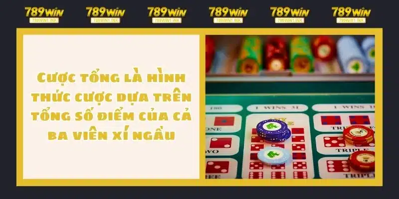 Cược tổng là hình thức cược dựa trên tổng số điểm của cả ba viên xí ngầu